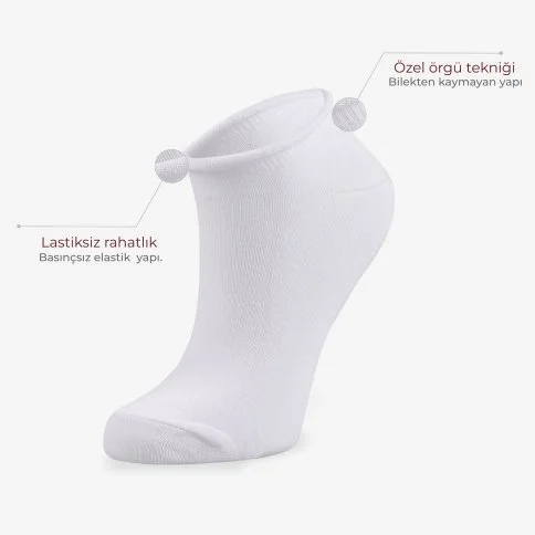 Bolero 2-Pack Elastic Roll Top Anti-Slip Booties Socks