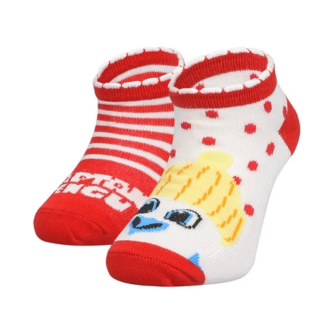 Bolero 2-Pack Girl's Original Licensed Kaptan Pengu Red Booties Socks