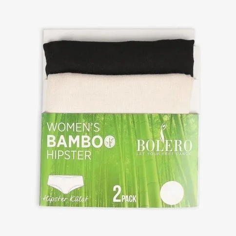 Bolero 2-Pack Women's Seamless Hipster Panties Black Skin