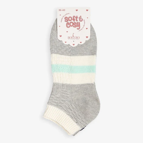 Bolero 2'li Kabartma Desenli Kadın Kışlık Patik Çorap