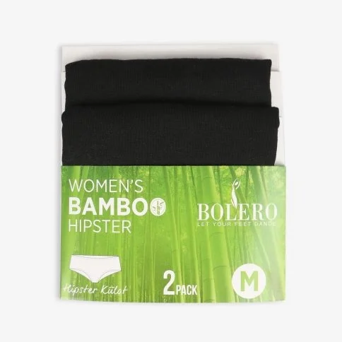 Bolero 2'li Kadın Siyah Bambu Dikişsiz Hipster Külot - M50