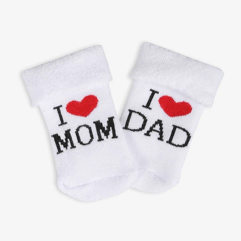 Bolero 2'li Kışlık Bebek Çorabı I Love Dad and Mum