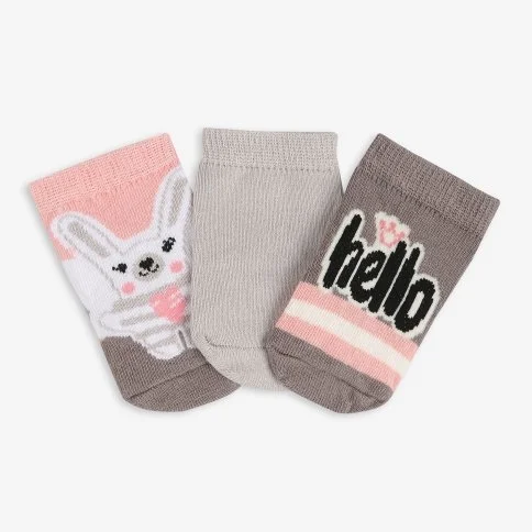 Bolero 3-Pack Baby Girl Rabbit Socks - C31