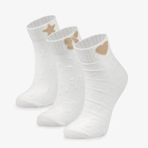 Bolero 3-Pack Silvery Embroidered Summer Short Socks