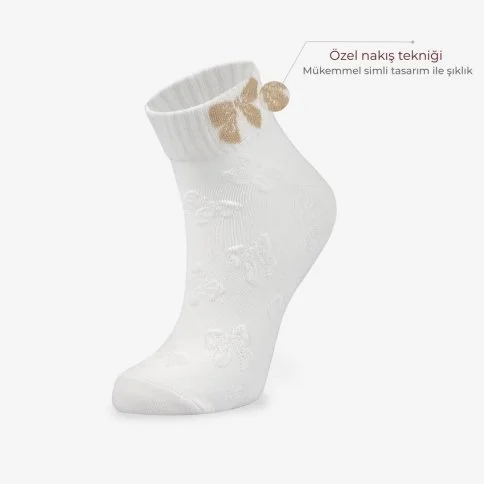 Bolero 3-Pack Silvery Embroidered Summer Short Socks