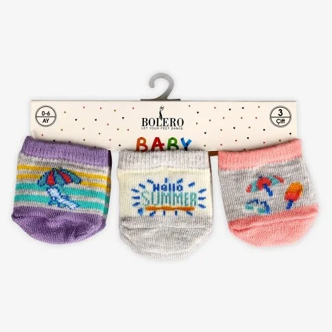 Bolero-3-Pack Summer Baby Girl Booties Socks