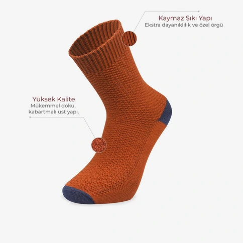 Bolero 3'lü Kabartma Desenli Kışlık Çorap