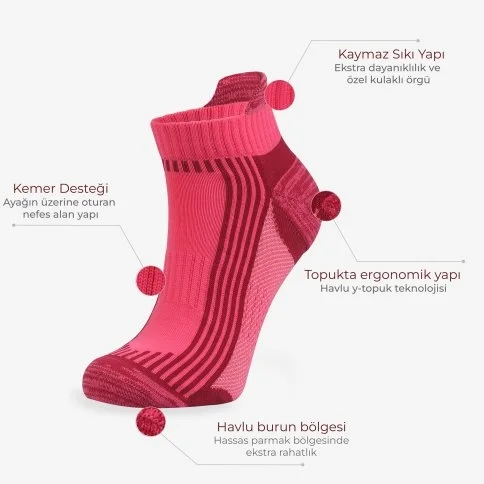 Bolero 3'lü Kadın Koşu Çorabı - E66