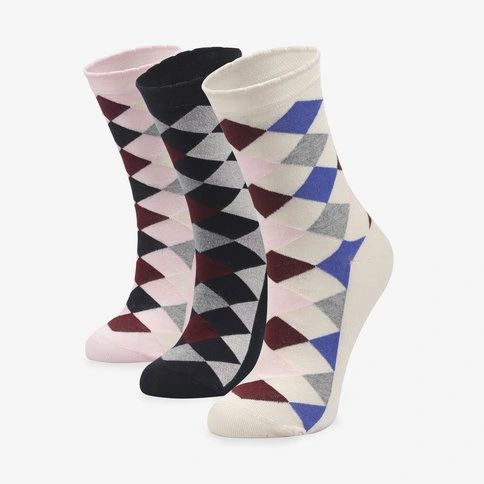 Bolero 3'lü Lüks Baklava Desenli Kadın Çorap