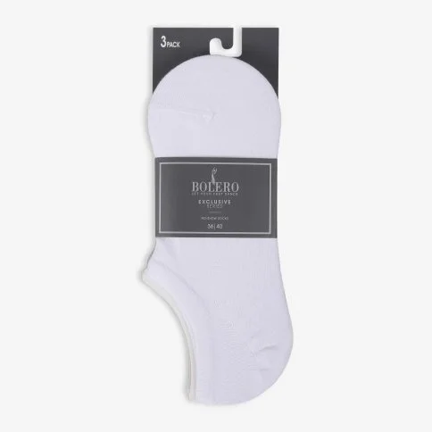 Bolero 3'lü Premium Beyaz Görünmez Kısa Patik Çorap - E30