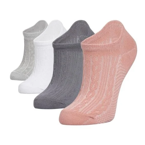 Bolero 4-Pack Women Embossed Patterned Invisible Summer Short Socks