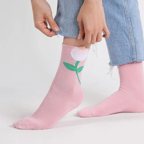 Bolero 4'lü Çiçekli Kadın Soket Çorap - B16