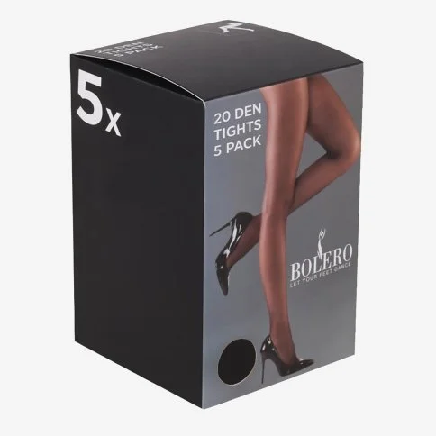 Bolero 5-Pack Fit-20 Thin Pantyhose