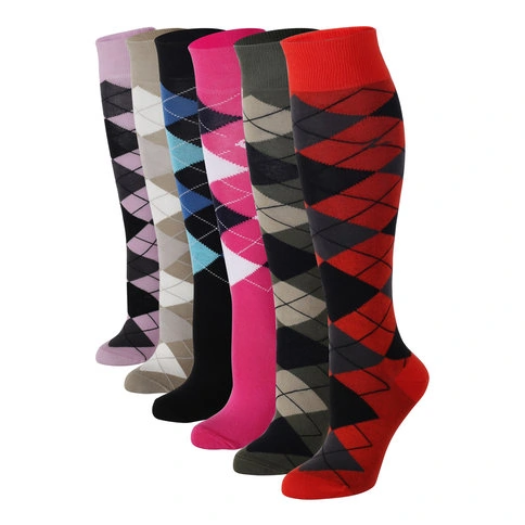 Bolero 6-Pack Women's Diamond Patterned Knee-High Socks