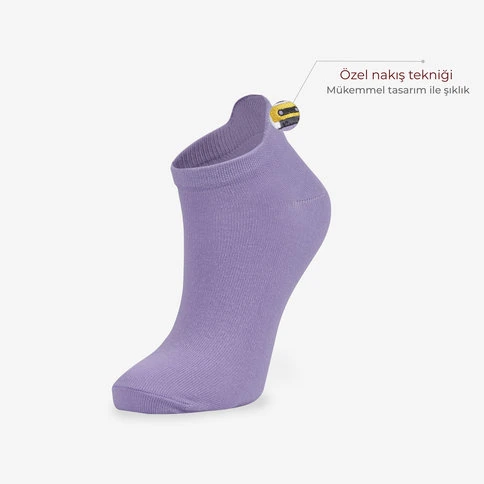 Bolero 6'lı Emojili Nakışlı Patik Çorap