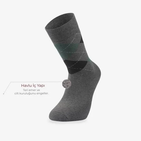 Bolero 6'lı Havlu Erkek Çorap - E06