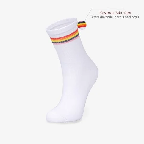Bolero 6'lı Renkli Kolej Çorabı - E74