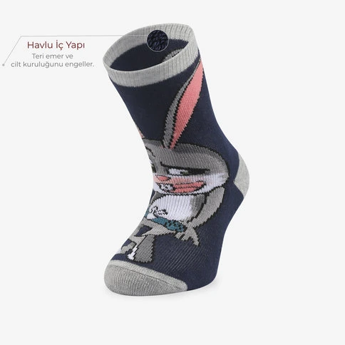 Bolero Akıllı Tavşan Momo Çocuk Havlu Soket Çorap