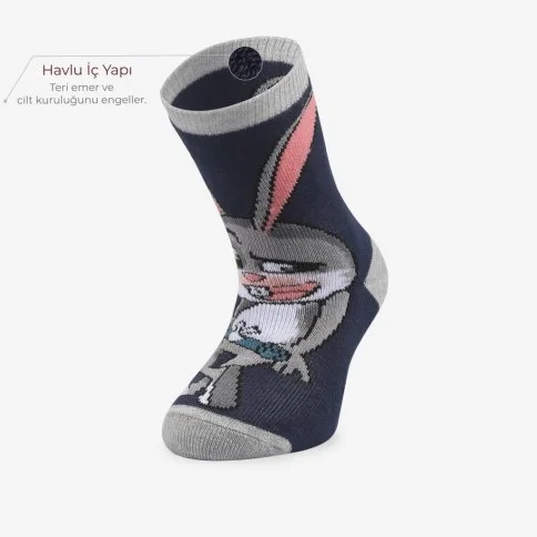 Bolero Akıllı Tavşan Momo Çocuk Havlu Soket Çorap - C82