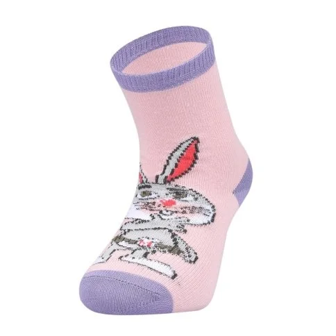Bolero Akıllı Tavşan Momo Girls Pink Socks
