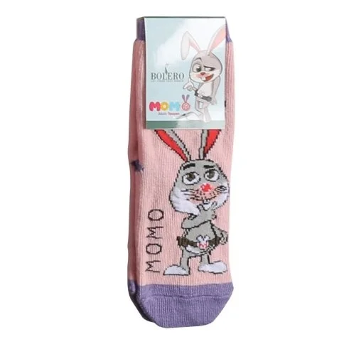 Bolero Akıllı Tavşan Momo Kız Çocuk Pembe Çorap - C11