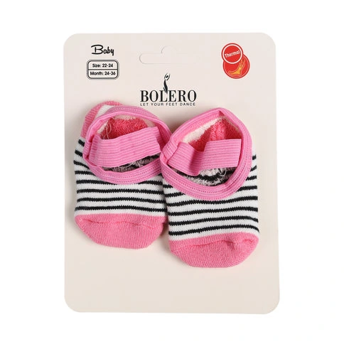 Bolero Altı Kaydırmaz Kız Bebek Çizgili Çorap