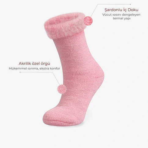Bolero Bayan Kışlık Termal Çorap Pembe