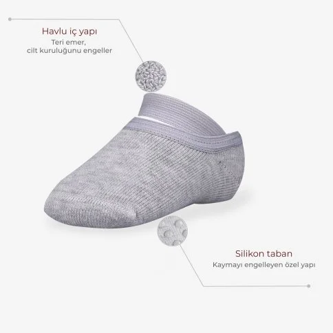 Bolero Bottom Non-Slip Baby Grey Socks