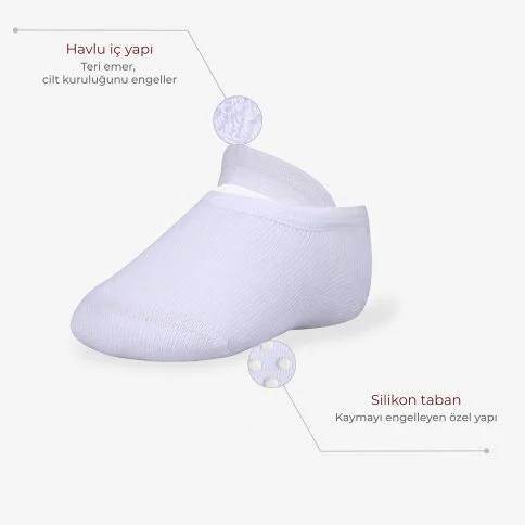 Bolero Bottom Non-Slip Baby White Socks