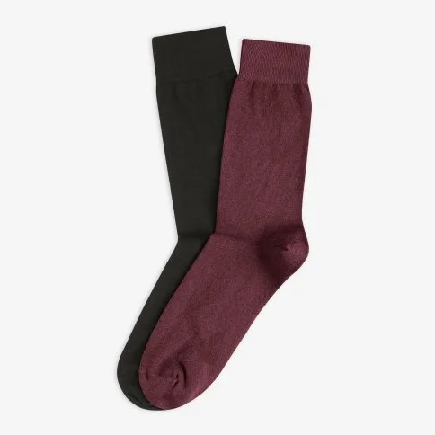 Bolero Erkek 2'li Organik Çorap Bordo Siyah - E67