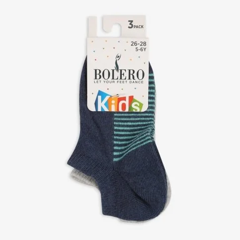 Bolero Erkek Çocuk 3'lü Görünmez Kısa Patik Çorap - C77