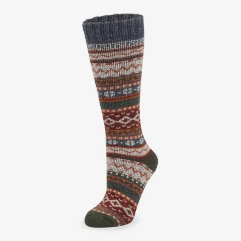 Bolero Etnik Desenli Dizaltı Uzun Renkli Yün Çorap - B62