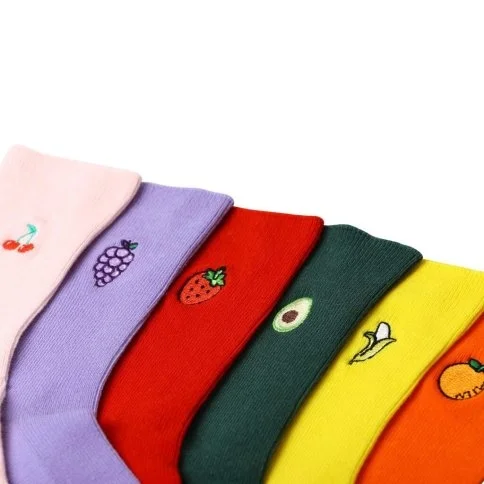 Bolero Fruit Embroidered 6-Pack Colorful Women's Socks