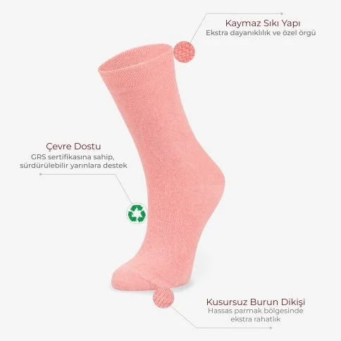 Bolero Green Geri Dönüşüm Çevre Dostu Recycled Çorap Peach - E96