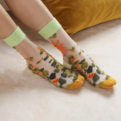 Bolero Japanese Korean Style Sheer Transparent Women's Socks Summer