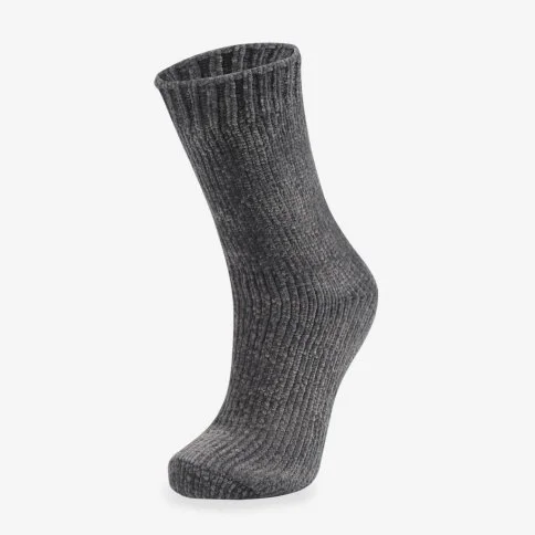 Bolero Kadife Dokulu Bayan Kışlık Ev Çorabı Füme - B58