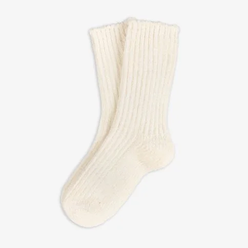 Bolero Kadife Dokulu Bayan Kışlık Ev Çorabı Krem - B58