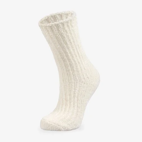 Bolero Kadife Dokulu Bayan Kışlık Ev Çorabı Krem - B58