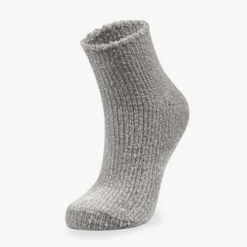 Bolero Kadife Dokulu Kadın Kışlık Kısa Ev Çorabı Gri - B58