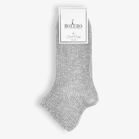 Bolero Kadife Dokulu Kadın Kışlık Kısa Ev Çorabı Gri - B58