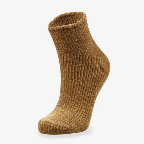Bolero Kadife Dokulu Kadın Kışlık Kısa Ev Çorabı Hardal - B58
