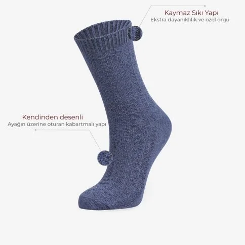 Bolero Kadın 2'li Kabartma Desenli Soket Çorap - B39