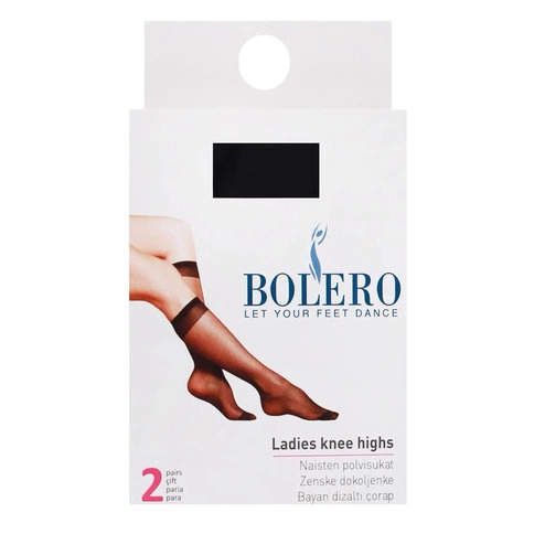 Bolero Kadın 2'li Siyah Dizaltı Çorap