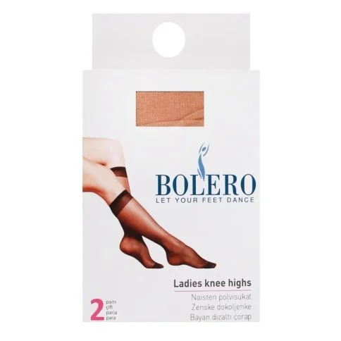 Bolero Kadın 2'li Ten Dizaltı Çorap - N01