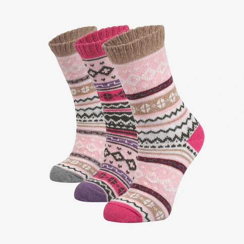 Bolero Kadın 3'lü Lüks Renkli Yünlü Çorap