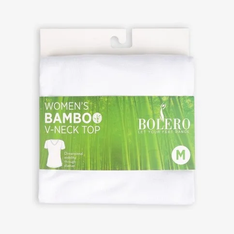 Bolero Kadın Beyaz V Yaka Bambu T-Shirt - M47