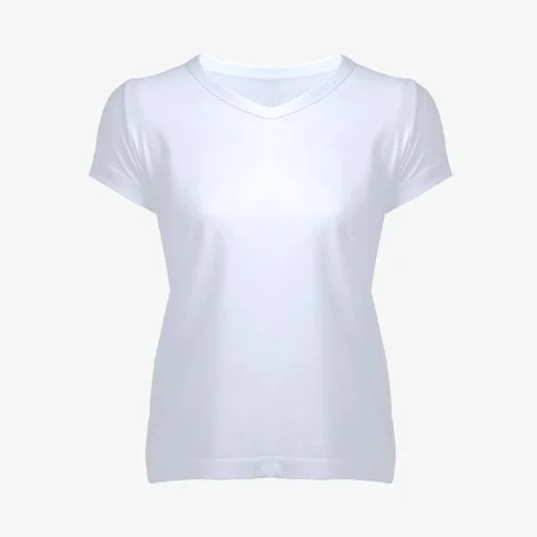 Bolero Kadın Beyaz V Yaka Bambu T-Shirt - M47