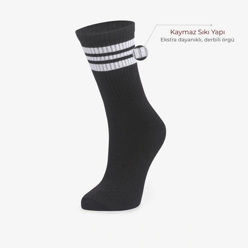 Bolero Kadın Derbili Spor Siyah Çorap