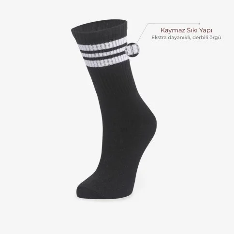 Bolero Kadın Derbili Spor Siyah Çorap - B91