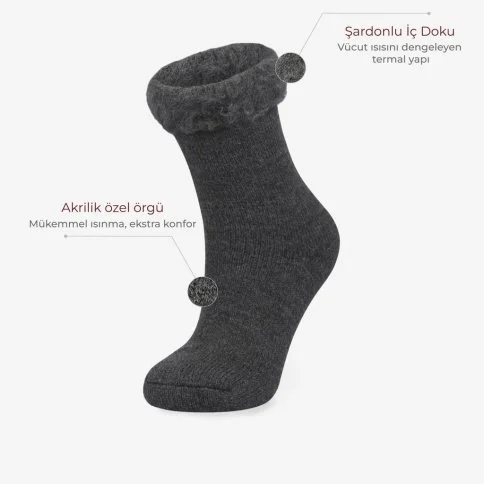 Bolero Kadın Kışlık Termal Çorap Antrasit - B56